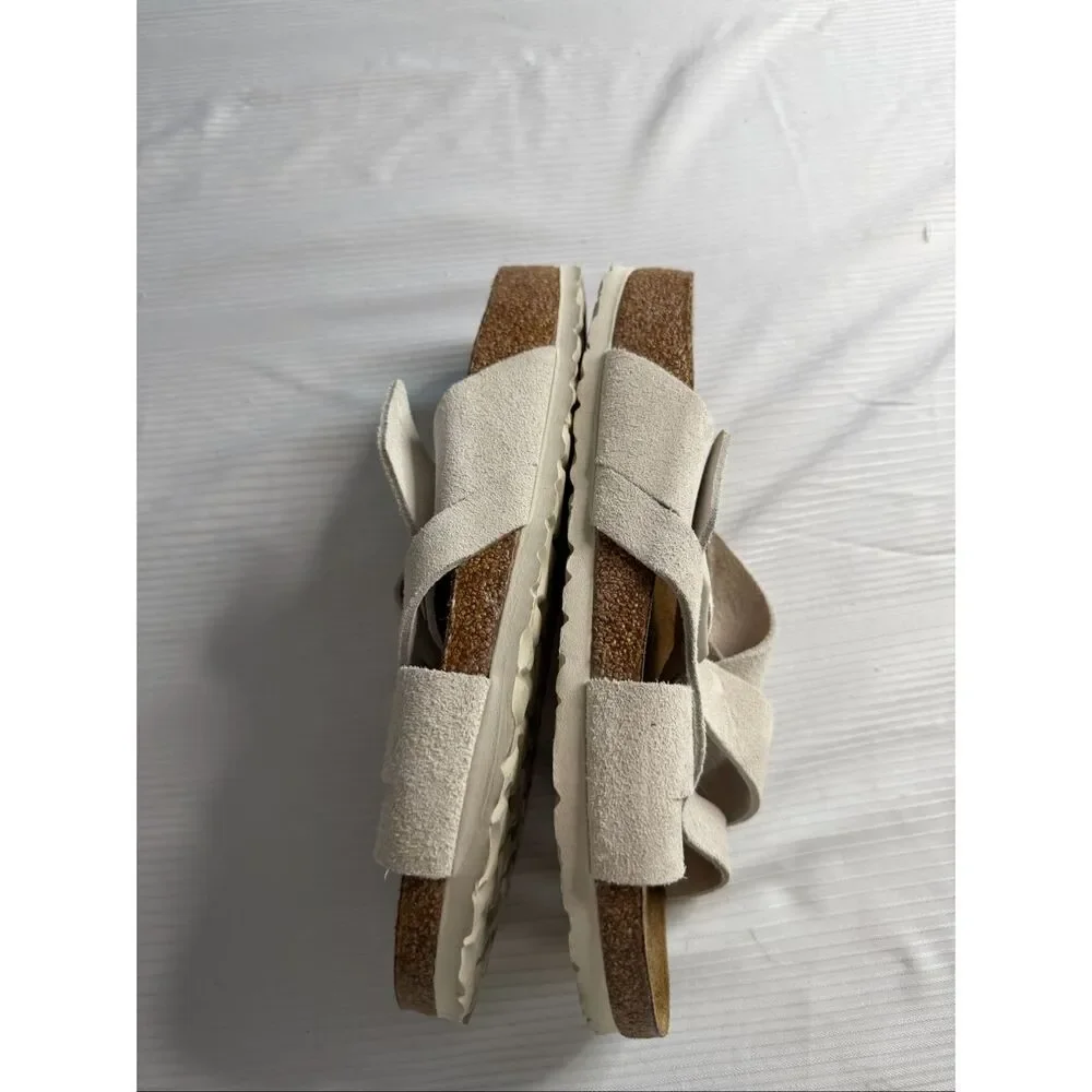 Birkenstock Lugano Grey Suede Sandals Size 41 Ladies 10 Men’s 8